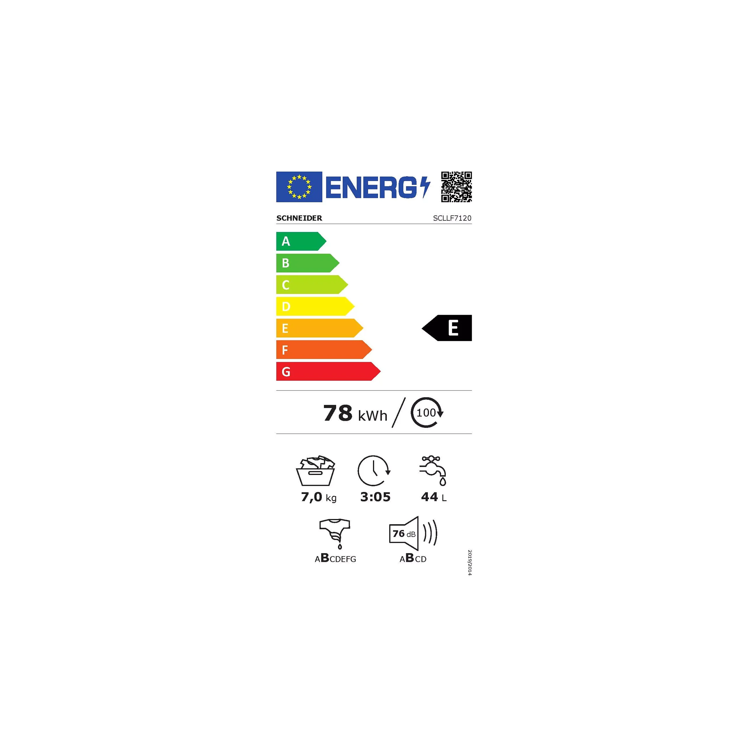 Lave linge compact SCHNEIDER SCLLF7120 – Image 6