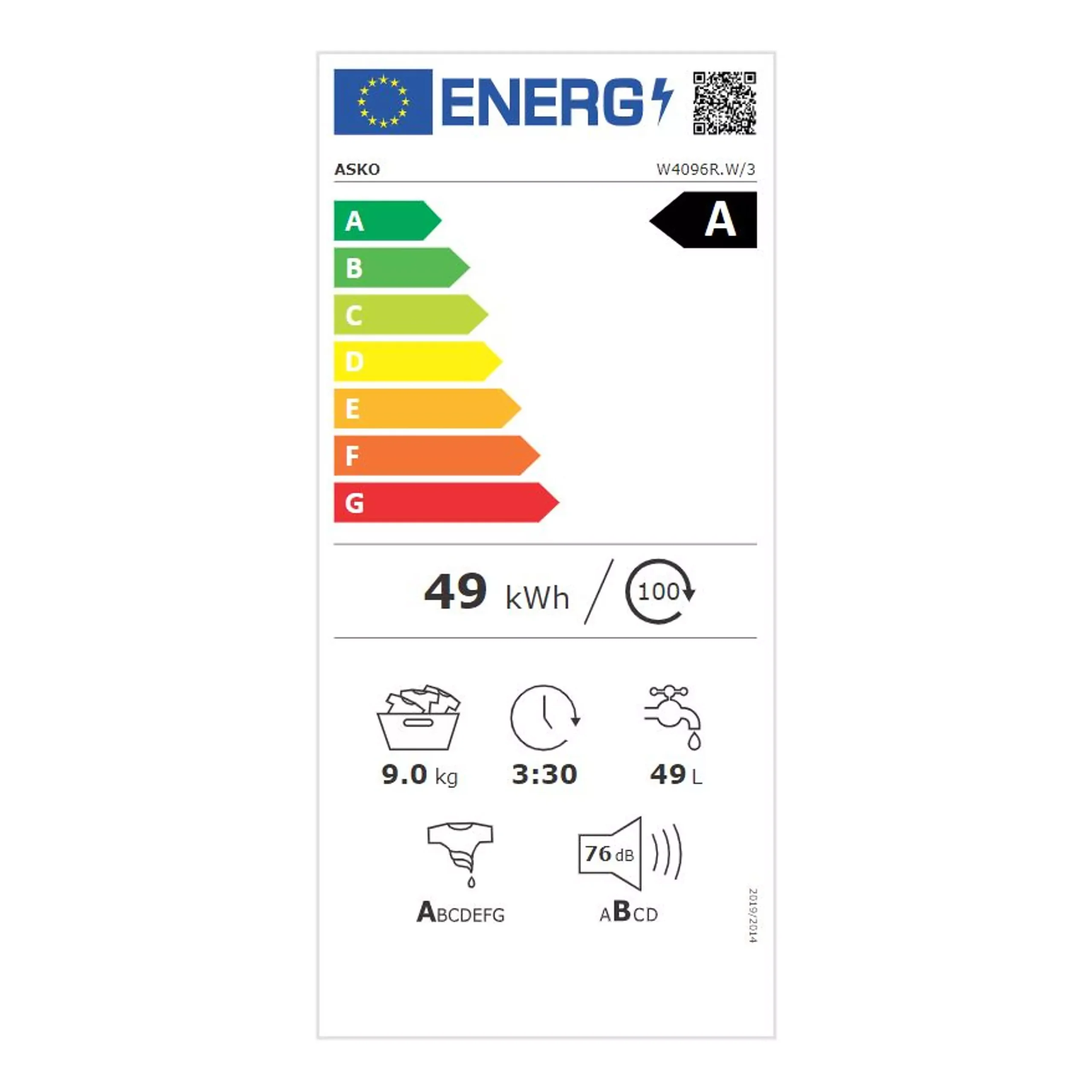 Lave linge hublot ASKO W4096R.W/3 – Image 4