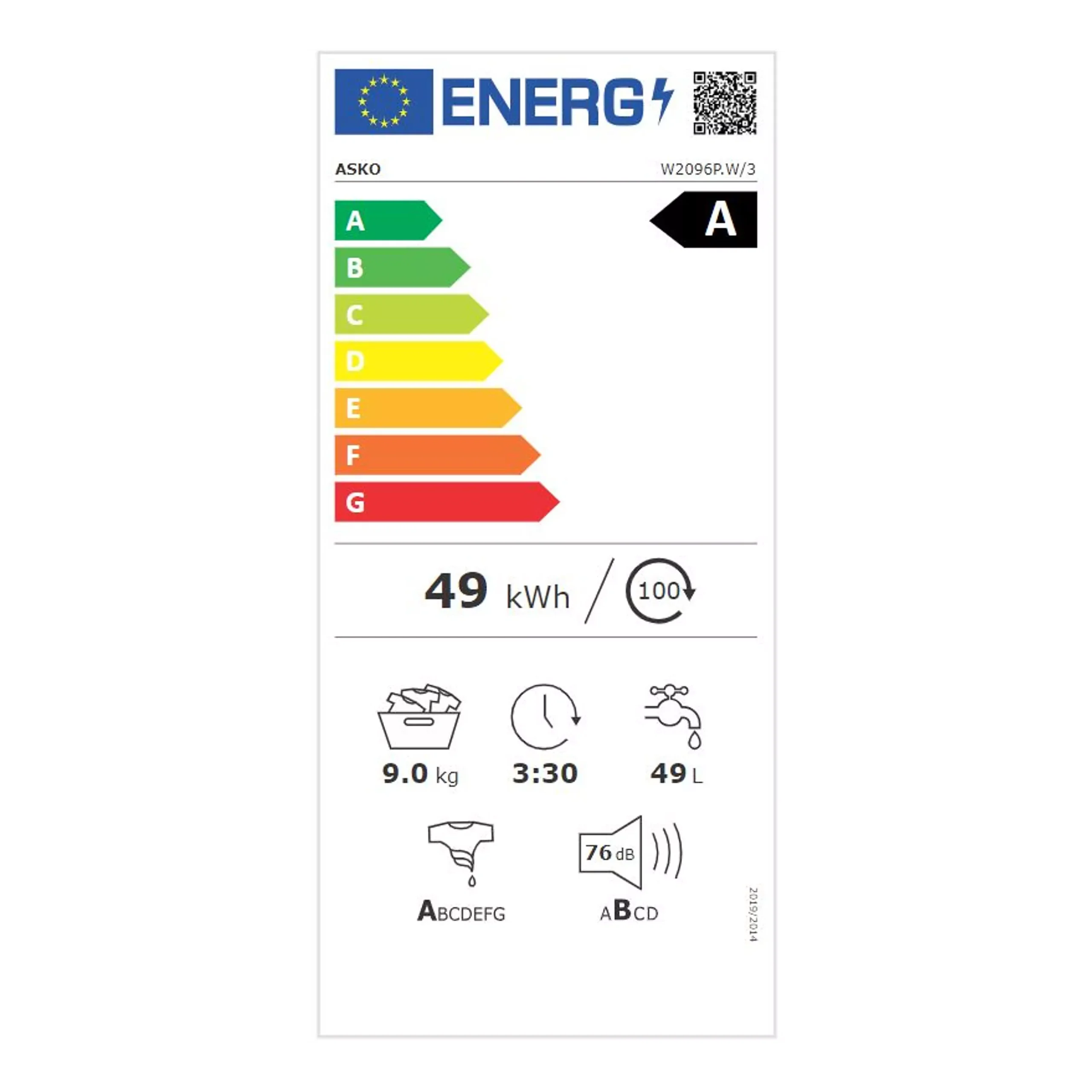 Lave linge hublot ASKO W2096P.W/3 – Image 8
