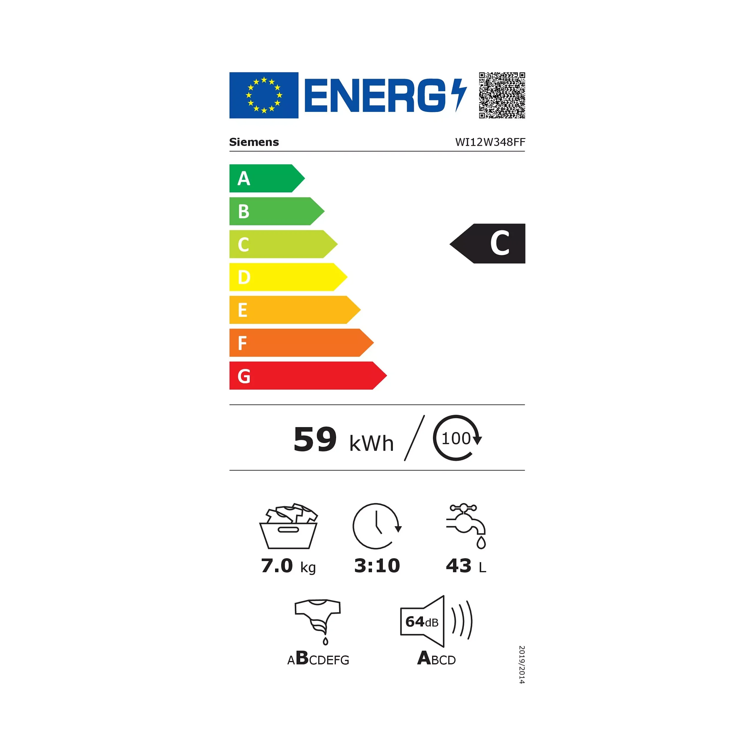 Lave linge hublot SIEMENS WI12W348FF – Image 5