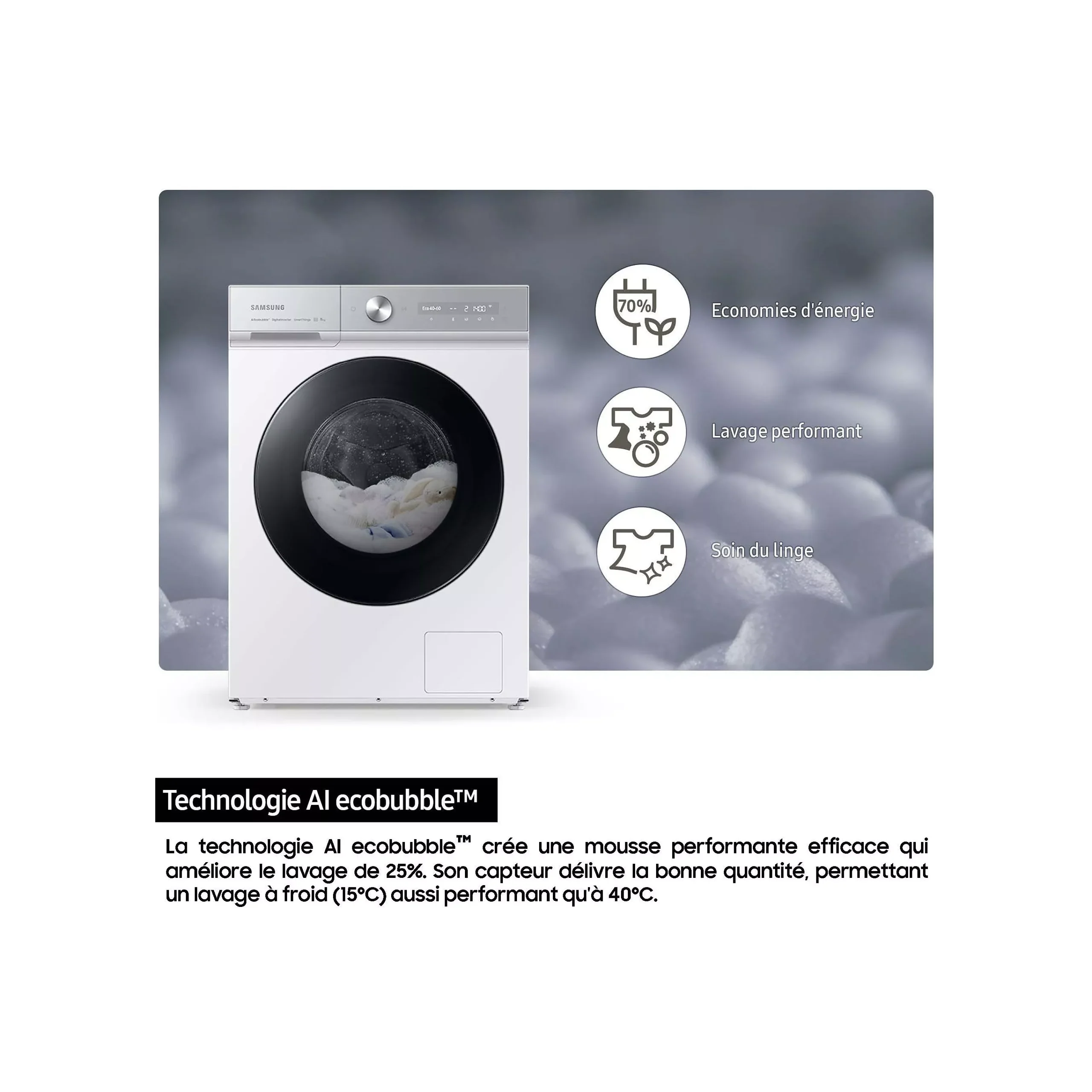 Lave linge hublot SAMSUNG WW11DG5B25AE Bespoke AI – Image 16