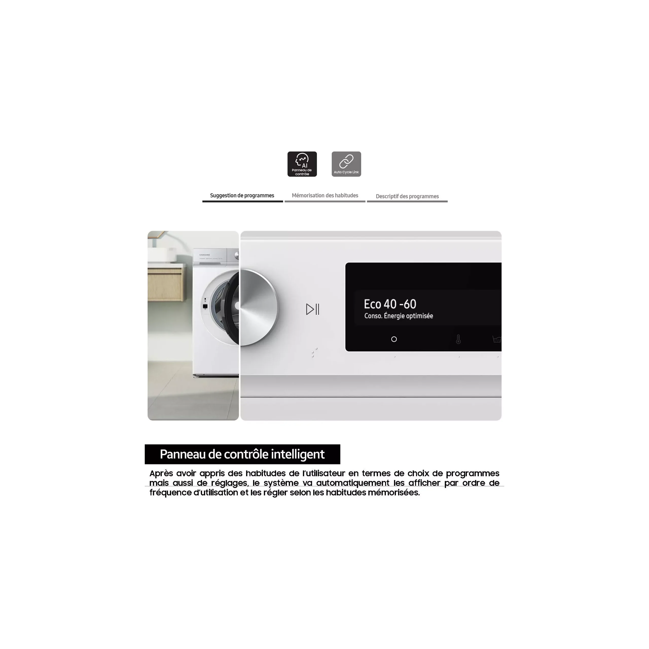 Lave linge hublot SAMSUNG WW11DB7B94GE Bespoke AI – Image 4