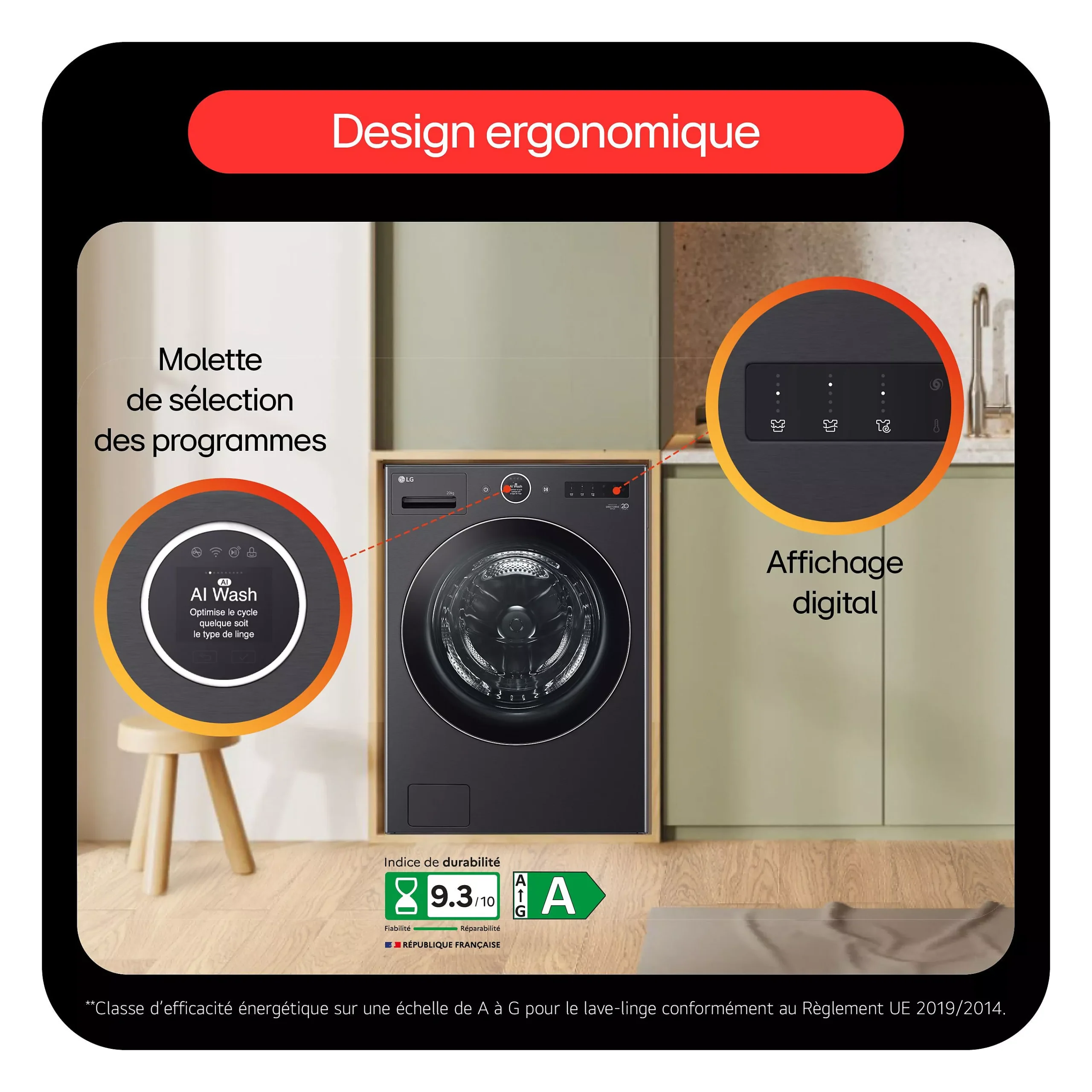 Lave linge hublot LG F20F12BST – Image 4