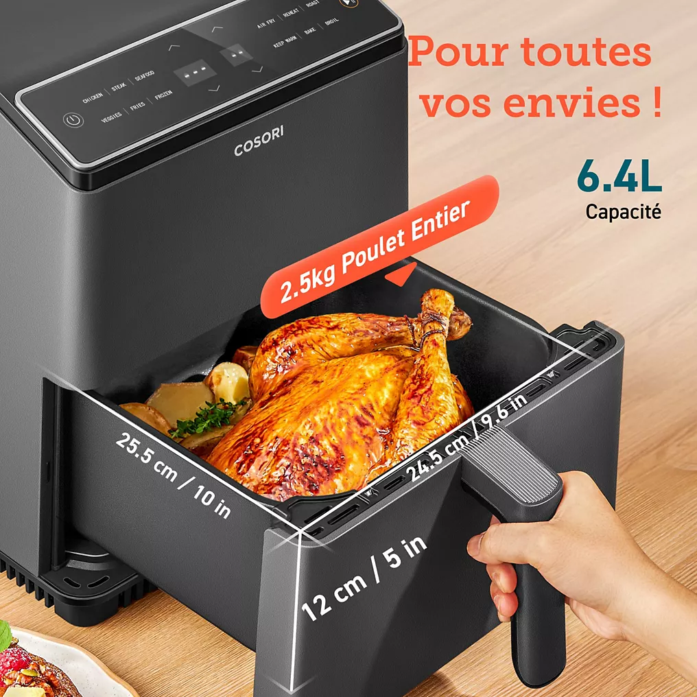 Friteuse sans huile COSORI Dual Blaze Noir + grille – Image 10
