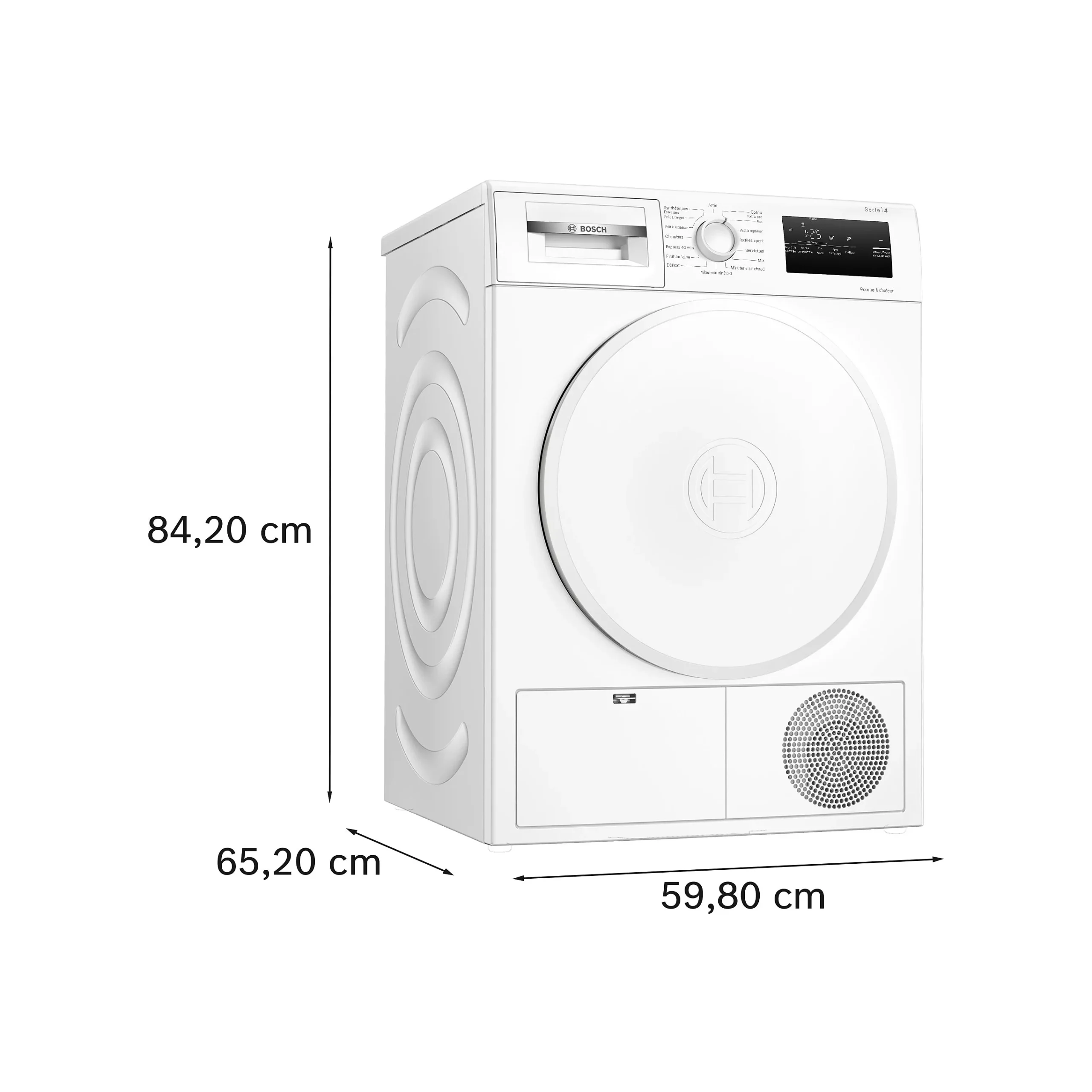 Sèche linge pompe à chaleur BOSCH WTH8300DFR, Série 4, Express 40 min – Image 4