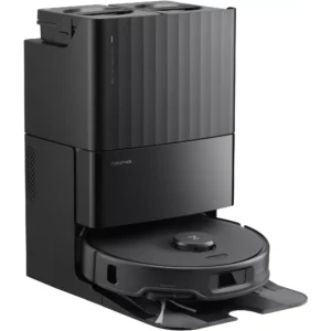 Aspirateur robot Roborock S8 MaxV Ultra Black avec station Auto-Empty Dock, navigation intelligente ReactiveAI, aspiration puissante 5100 Pa et lavage Ultra-Wave pour un nettoyage totalement autonome.