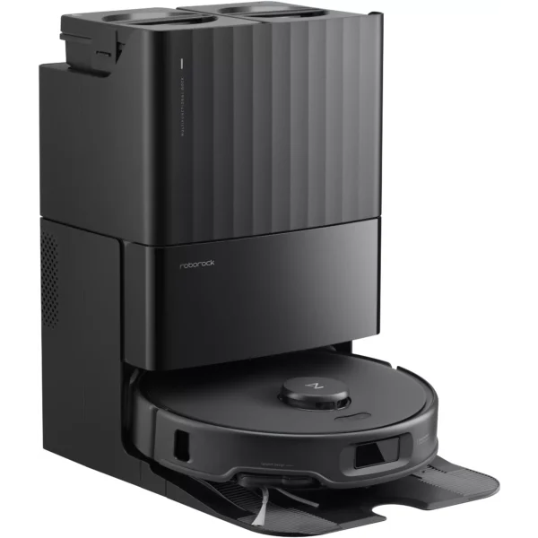 Aspirateur robot Roborock S8 MaxV Ultra Black avec station Auto-Empty Dock, navigation intelligente ReactiveAI, aspiration puissante 5100 Pa et lavage Ultra-Wave pour un nettoyage totalement autonome.