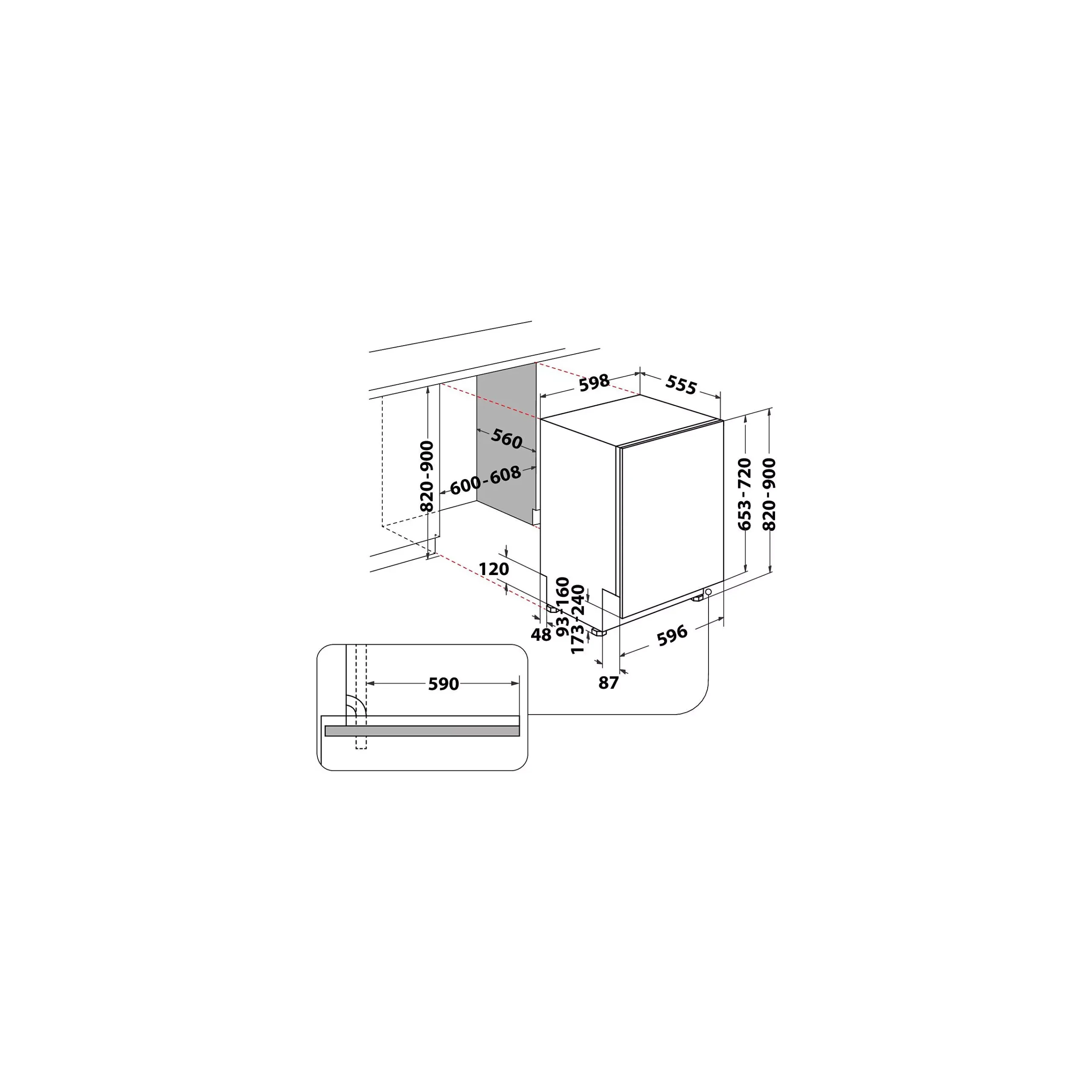 Lave vaisselle encastrable WHIRLPOOL W3ID734OS 6ème Sens – Image 4