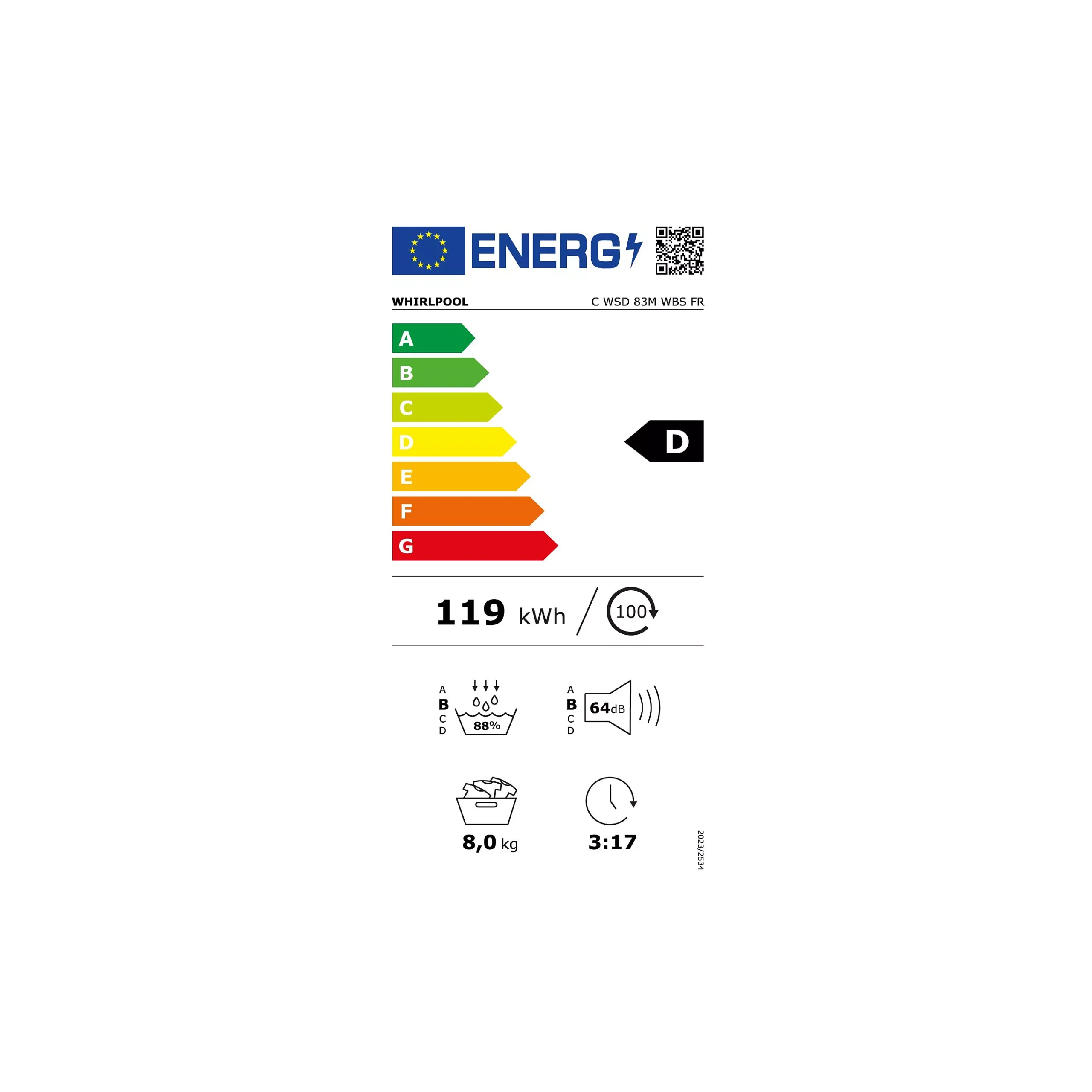 Sèche linge pompe à chaleur WHIRLPOOL CWSD83MWBSFR – Image 7