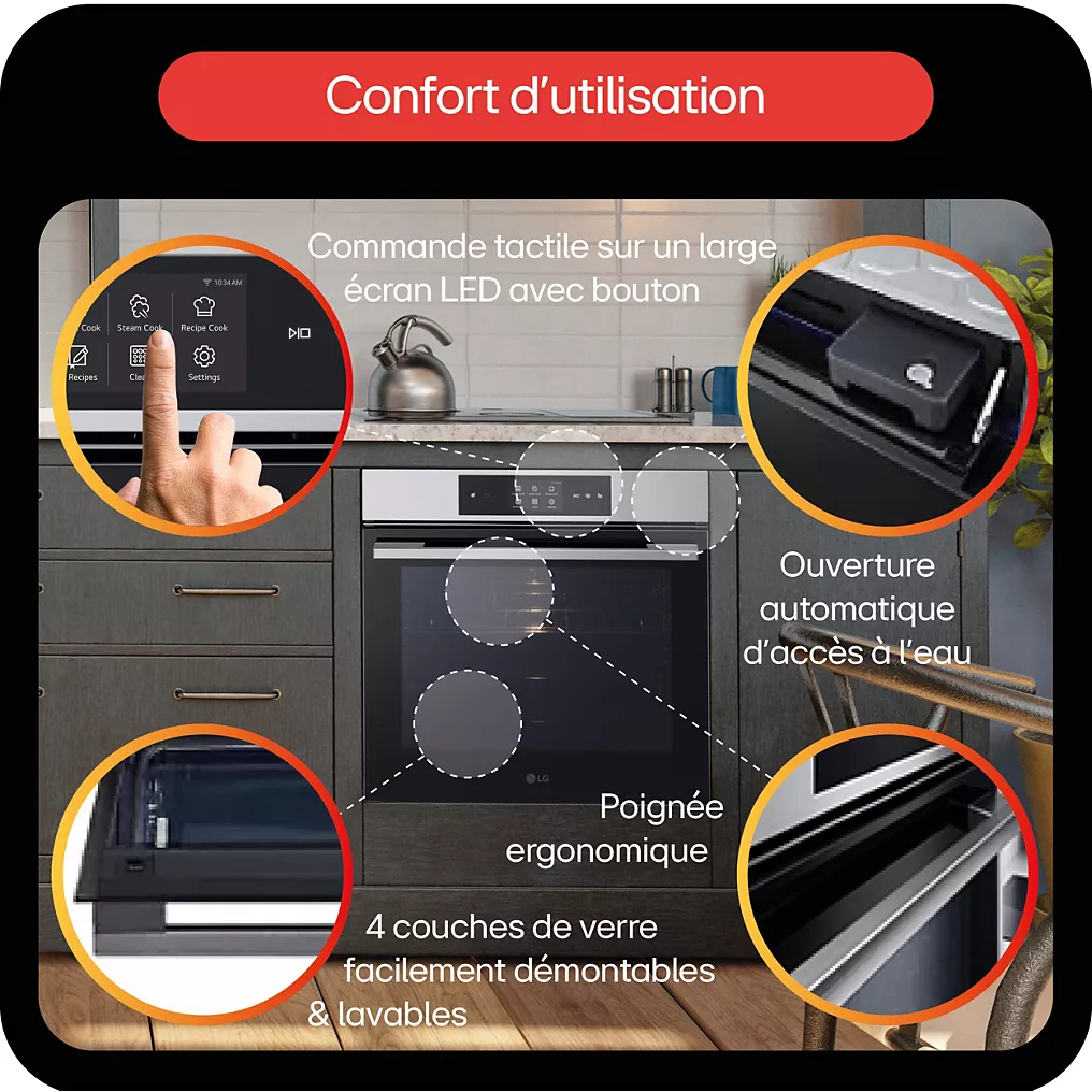 Four encastrable fonction vapeur LG WS9D7672CS SteamAssist – Image 4