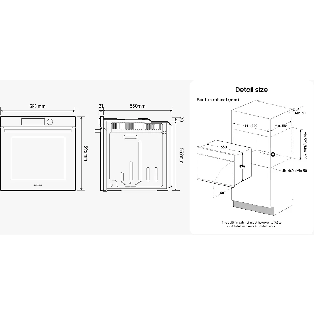 Four encastrable fonction vapeur SAMSUNG NV7B44503AS Série 4 – Image 17