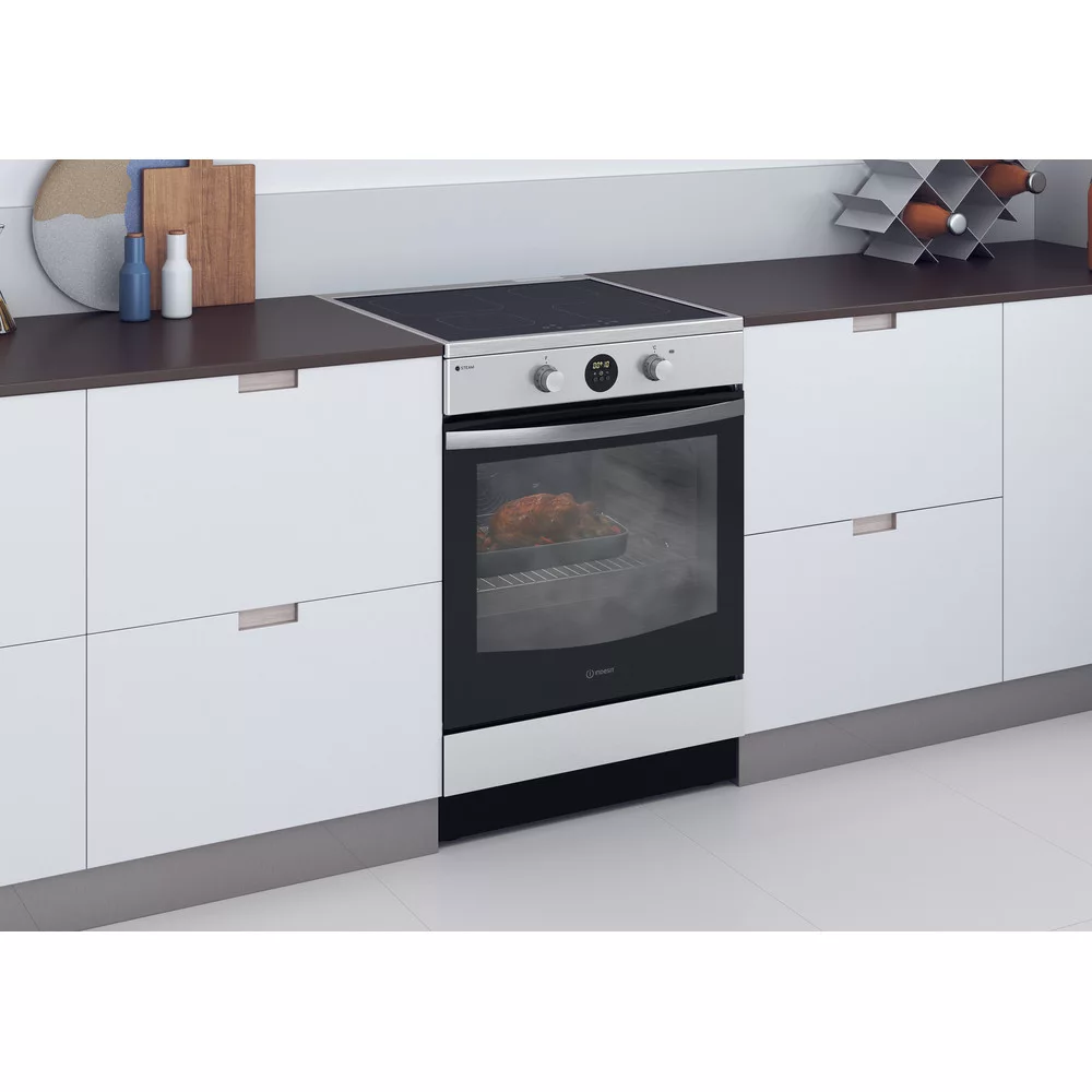 Cuisinière induction INDESIT IS67IQ8CCX/FR Steam – Image 2