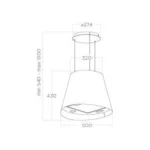 Hotte décorative îlot ELICA JUNO BL/F/50 – Image 4