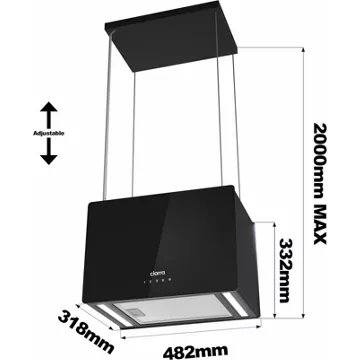 Hotte décorative îlot CIARRA CD4850B – Image 8