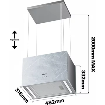 Hotte décorative îlot CIARRA CD4850W – Image 8
