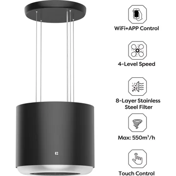 Hotte décorative îlot CIARRA VM4838B – Image 5