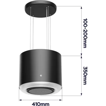 Hotte décorative îlot CIARRA VM4838B – Image 3