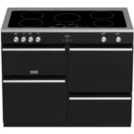 Piano de cuisson induction STOVES PRECIDX110EITBL avec zones induction puissantes et commandes tactiles. Grande surface, sécurité enfants et performances précises pour cuisine moderne.