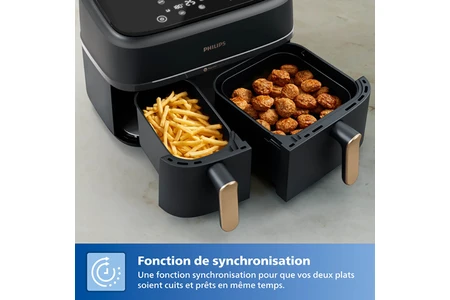 Friteuse sans huile Philips NA352/04 Airfryer 9L noir double panier Accessoires inclus – Image 5