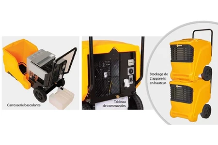 Déshumidificateur Sovelor Déshumidificateur Professionnel mobile sur roues 780W 500m3/h DR56L – Image 3